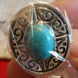 Silver and Turquoise Ring Adjustable Style 3